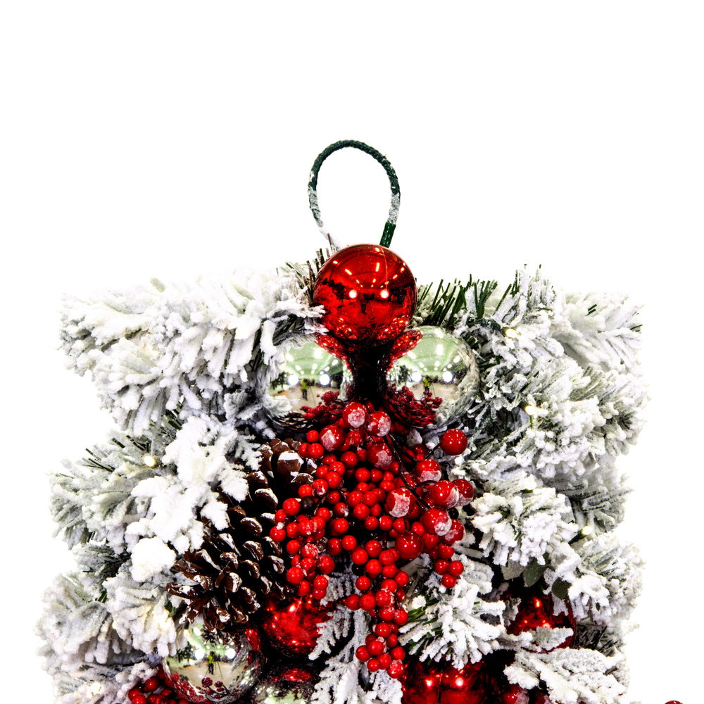 Vickerman 30" Flocked Artificial Christmas Teardrop Unlit
