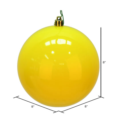 Vickerman 8" Yellow Shiny Ball Ornament