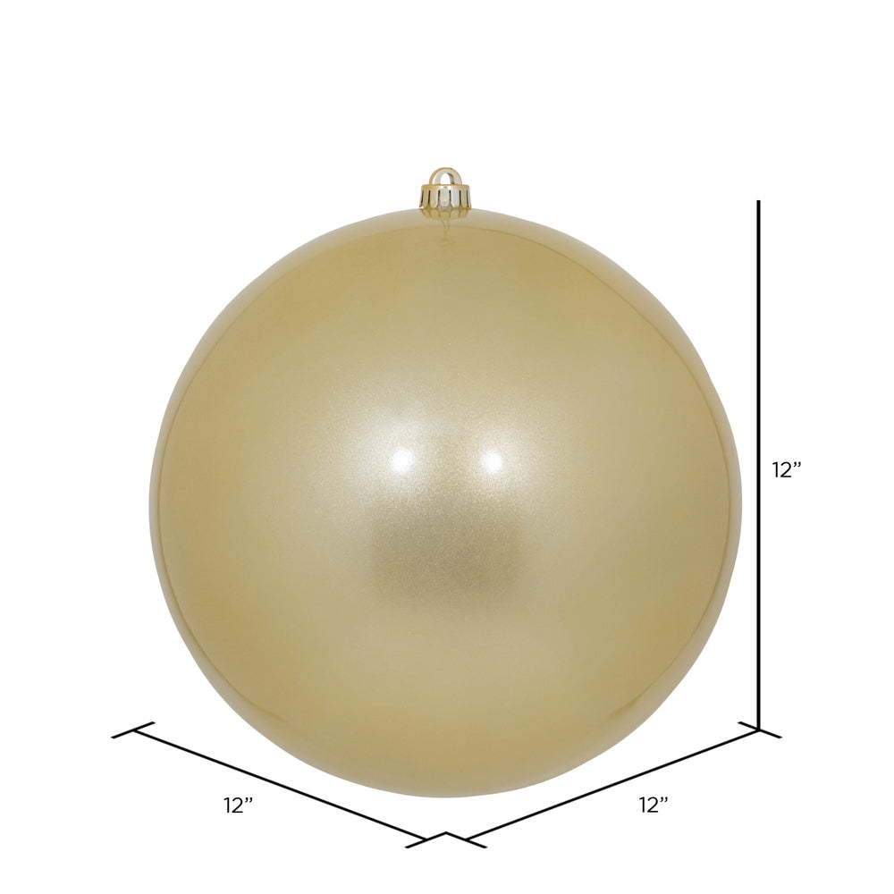 Vickerman 12" Champagne Candy Ball Ornament