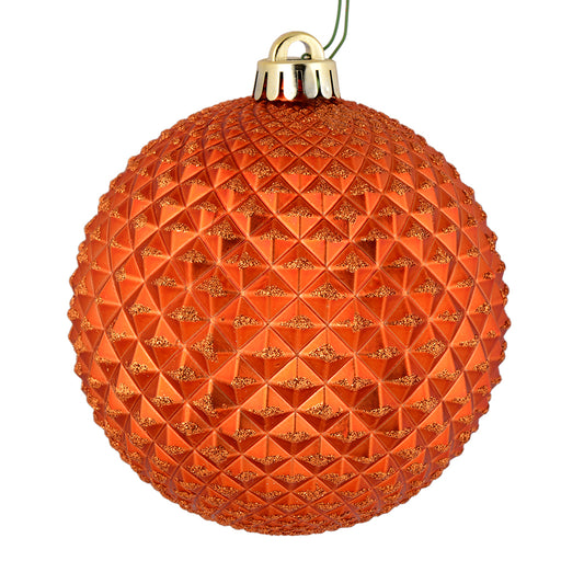 Vickerman 2.75" Burnished Orange Durian Glitter Ball Ornament 12 per Bag