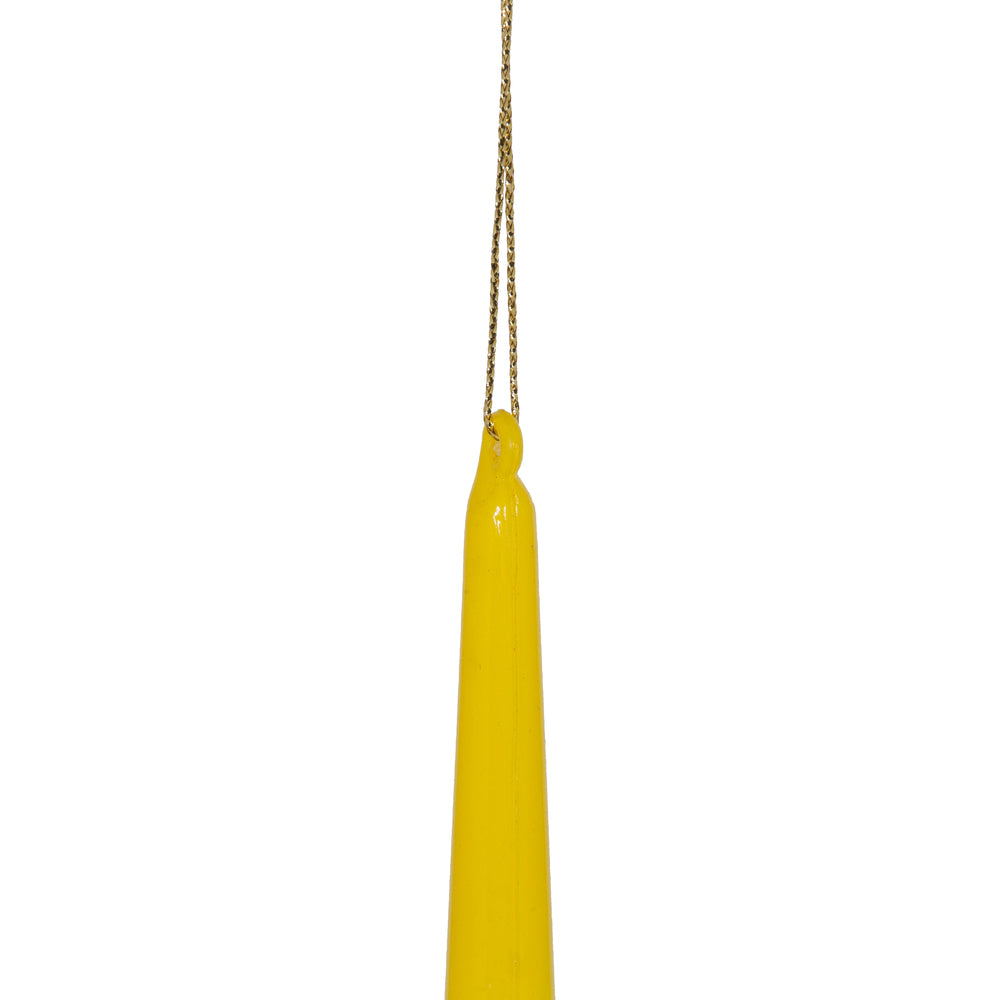 Vickerman 18" Yellow Shiny Cupola Finial. This long finial ornament adds depth and texture to any holiday decorating project. Made with shatterproof plastic.