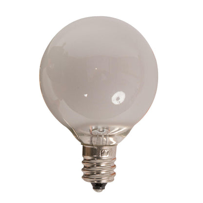 Vickerman G40 Frosted White Incandescent Bulb E12 Base 120Volt 5Watt