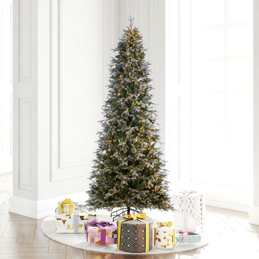 Vickerman 6.5' x 40" Frosted Douglas Fir Artificial Pre-Lit Christmas Tree Warm White 3mm LED Lights.