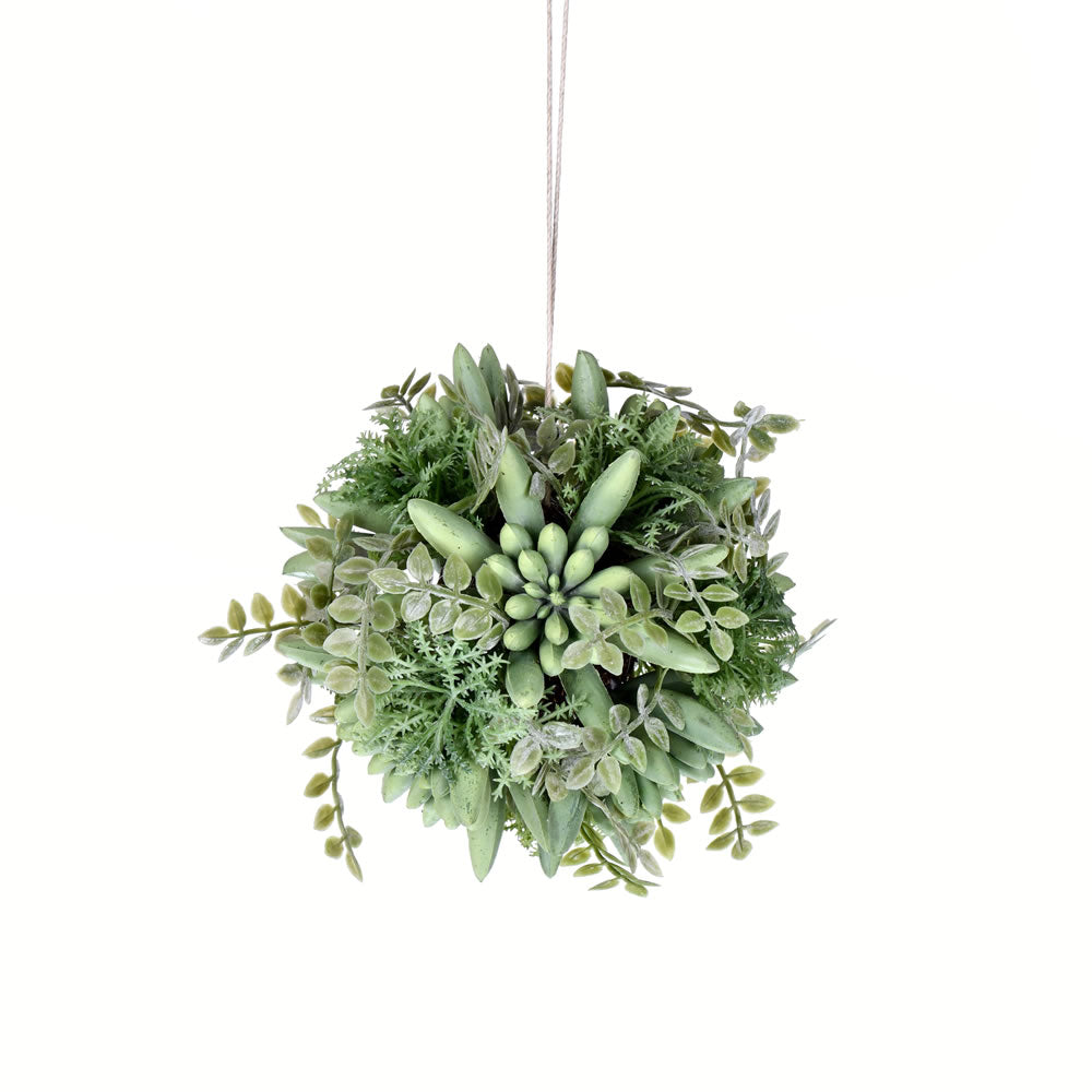 Vickerman 5" Artificial Mixed Gray Green Succulent Ball.