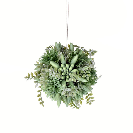 Vickerman 5" Artificial Mixed Gray Green Succulent Ball.