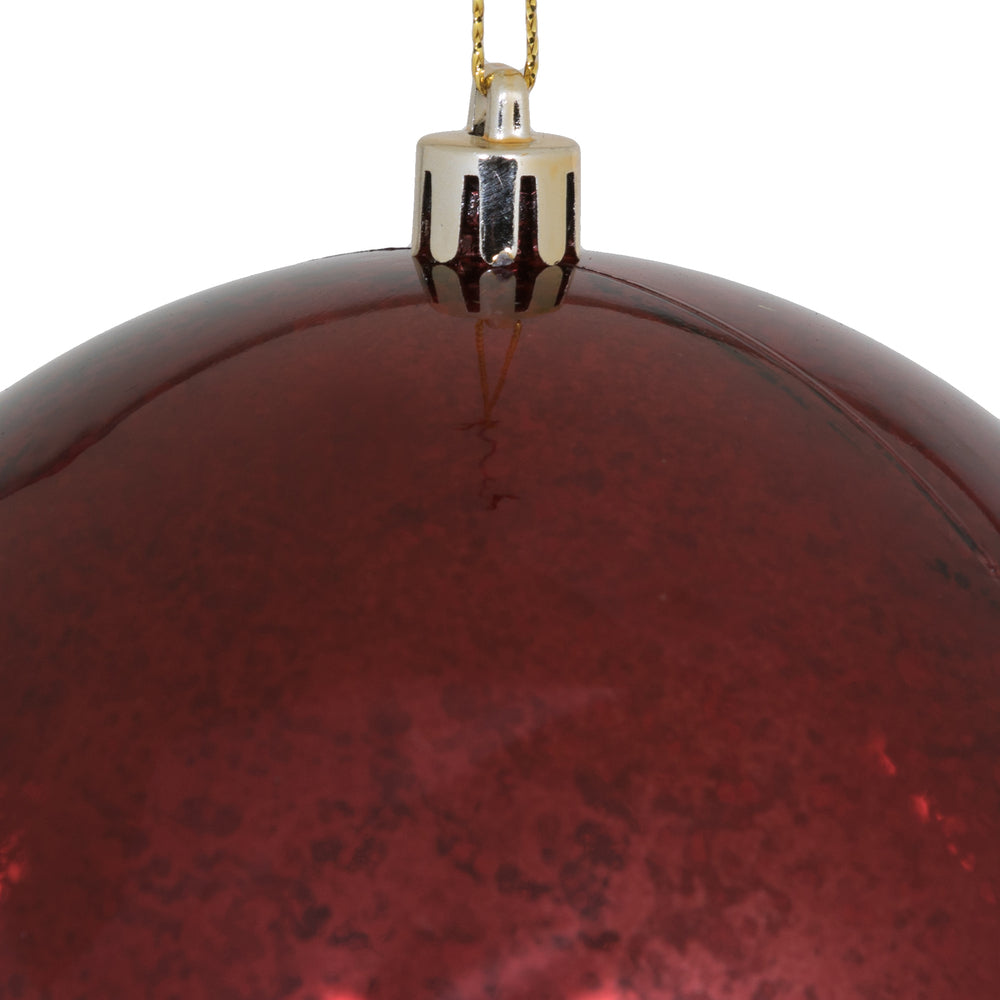 Vickerman 4.75" Burgundy Mercury Ball Ornament 4 per Bag.