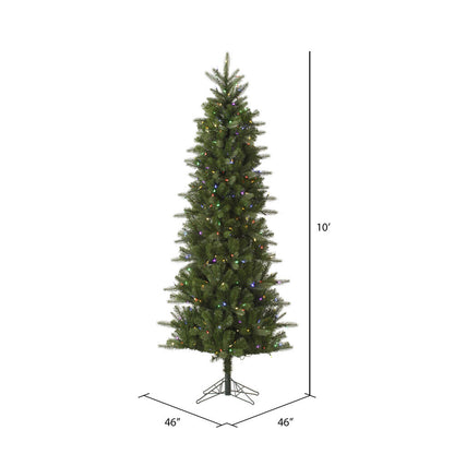 Vickerman 10' Carolina Pencil Spruce Artificial Christmas Tree Multi-Colored Dura-Lit®LED Lights