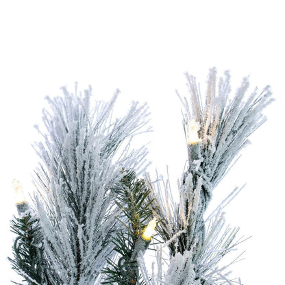 Vickerman 9' x 14" Flocked Jackson Pine Pre-Lit Artificial Garland with 100 Warm White Lights and 160 PVC Tips