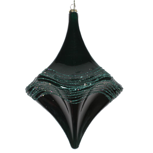 Vickerman 8" Sea Blue Candy Glitter Drop Ornament.