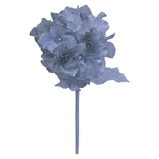 Vickerman 29" White Velvet Hydrangea Artificial Christmas Pick