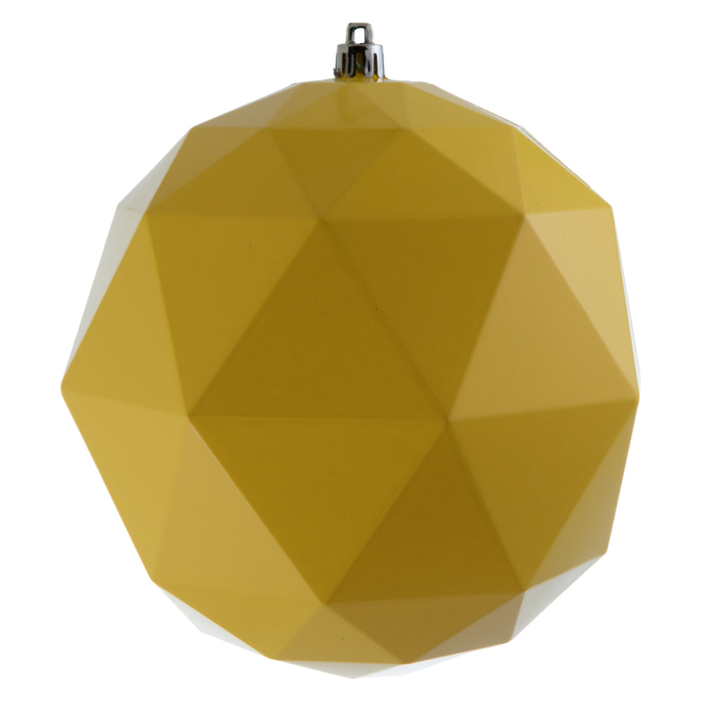 Vickerman 6" Yellow Shiny Geometric Ball Ornament 4 per bag