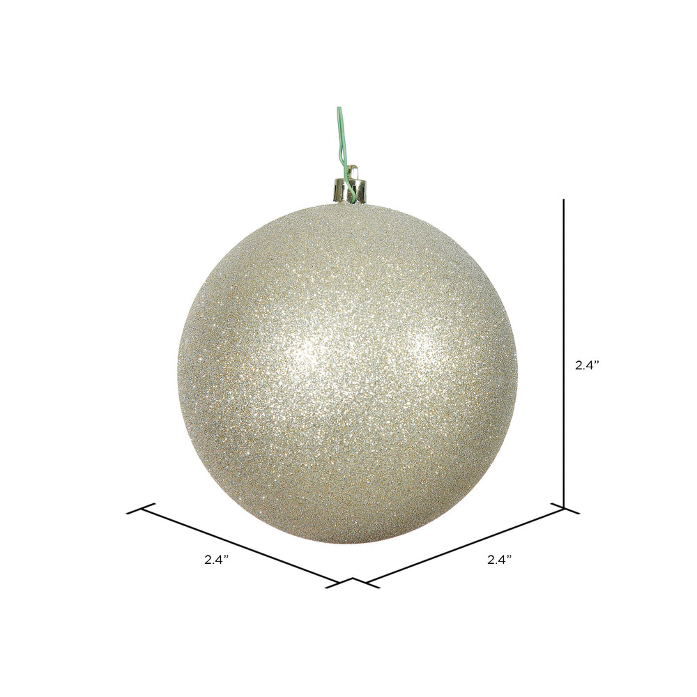 Vickerman 2.4" Champagne Glitter Ball Ornament 24 per Bag