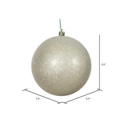 Vickerman 2.4" Champagne Glitter Ball Ornament 24 per Bag