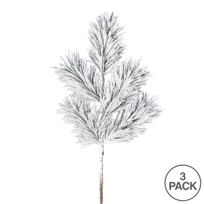 Vickerman 30" Frosted Beckett Pine Artificial Christmas Spray. Includes 3 sprays per pack.