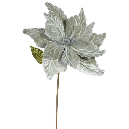 Vickerman 22" Pewter Poinsettia Artificial Christmas Flower 6 per Bag