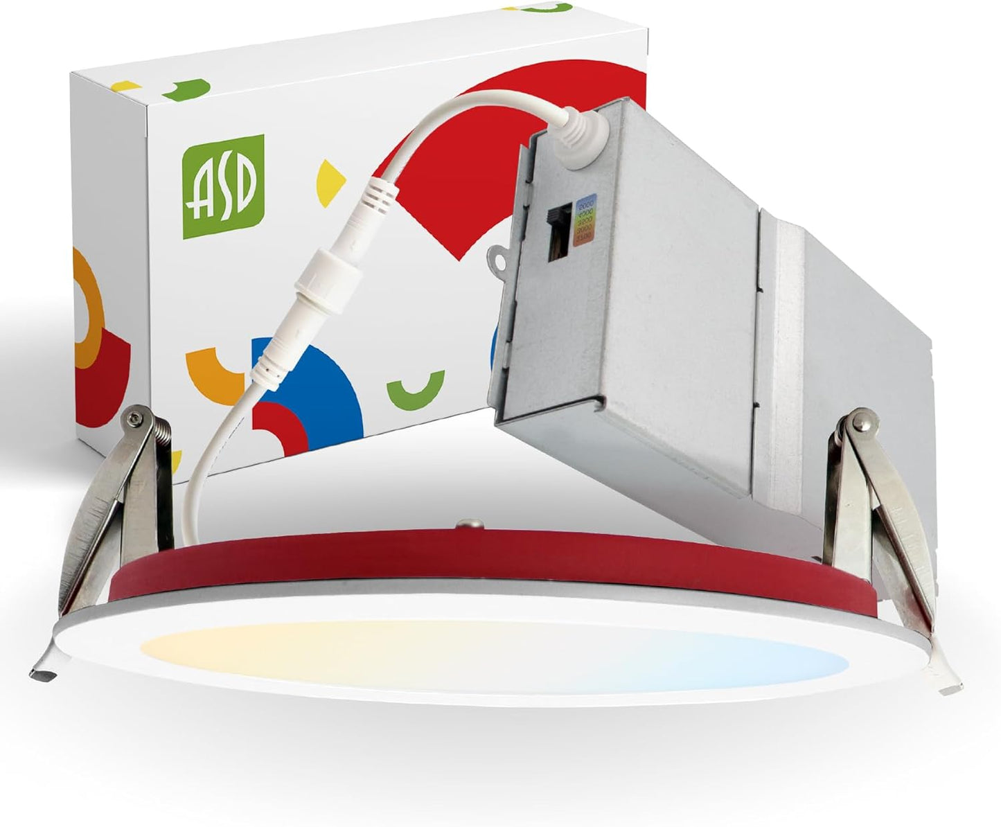 ASD Lighting LED Recessed Mini Panel Fire Rated Round 6inch 15W 120V Triac 2700/3000/3500/4000/5000K White ETL Energy Star