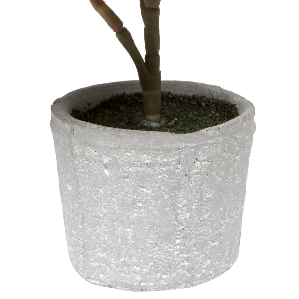 Vickerman 11" Red and Green Artificial Fiddle Leaf Fig Plant in Pot.