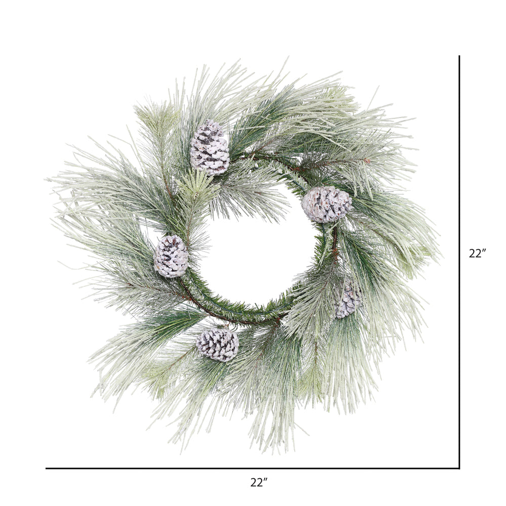Vickerman 22" Frosted Norway Pine Artificial Christmas Wreath Unlit