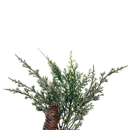 Vickerman 6' Artificial Snow Cedar Hanging Garland with Pinecones.