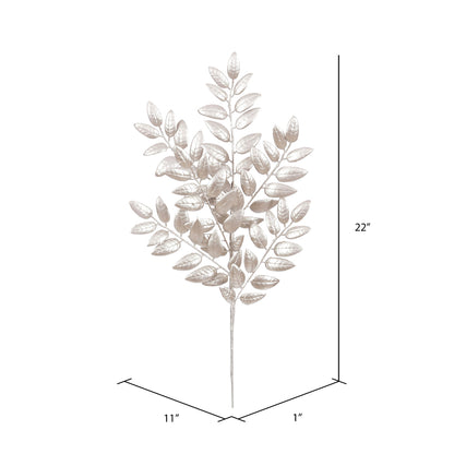 Vickerman 22" Champagne Glitter Honey Locust Artificial Christmas Spray. Includes 6 sprays per pack.