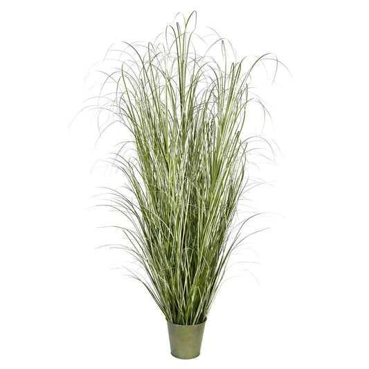 Vickerman 72" Artificial Potted Native Green Grass.