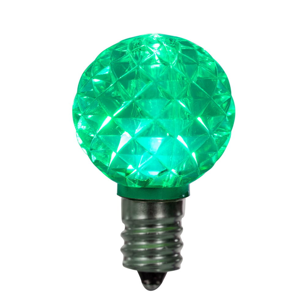 Vickerman G30 LED Green Bulb E12 Nickel Base 120V .6 Watts package of 25