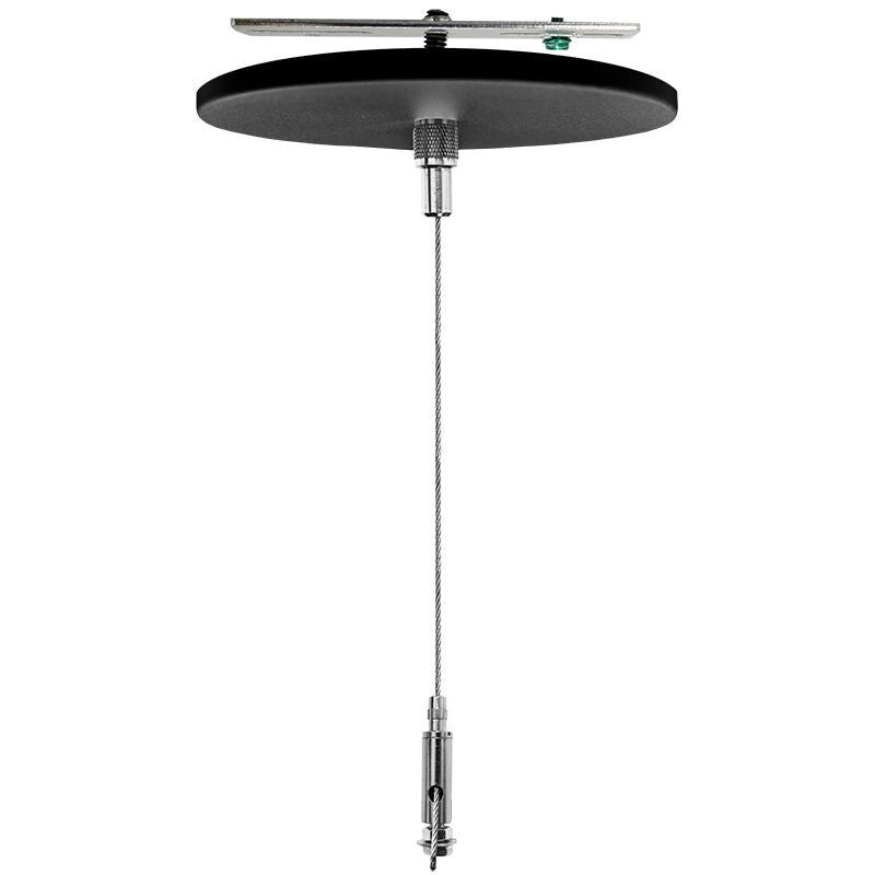 Westgate  Adj. 12Ft 1/16In Single Suspension Canopy Set With Keyhole End Connector, Non-Power Side, Black, Commercial Indoor Lighting, Black Finish