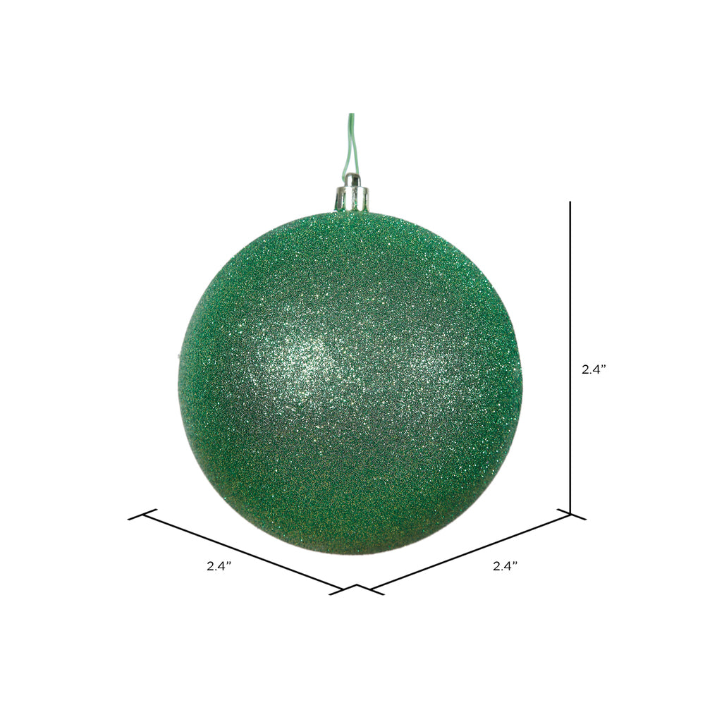 Vickerman 2.4" Green Glitter Ball Ornament 24 per Bag