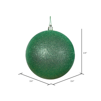 Vickerman 2.4" Green Glitter Ball Ornament 24 per Bag