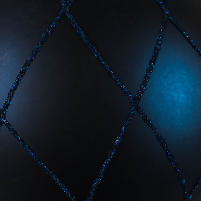 Vickerman 4" Midnight Blue Matte Glitter Swirl Ball 4 per set