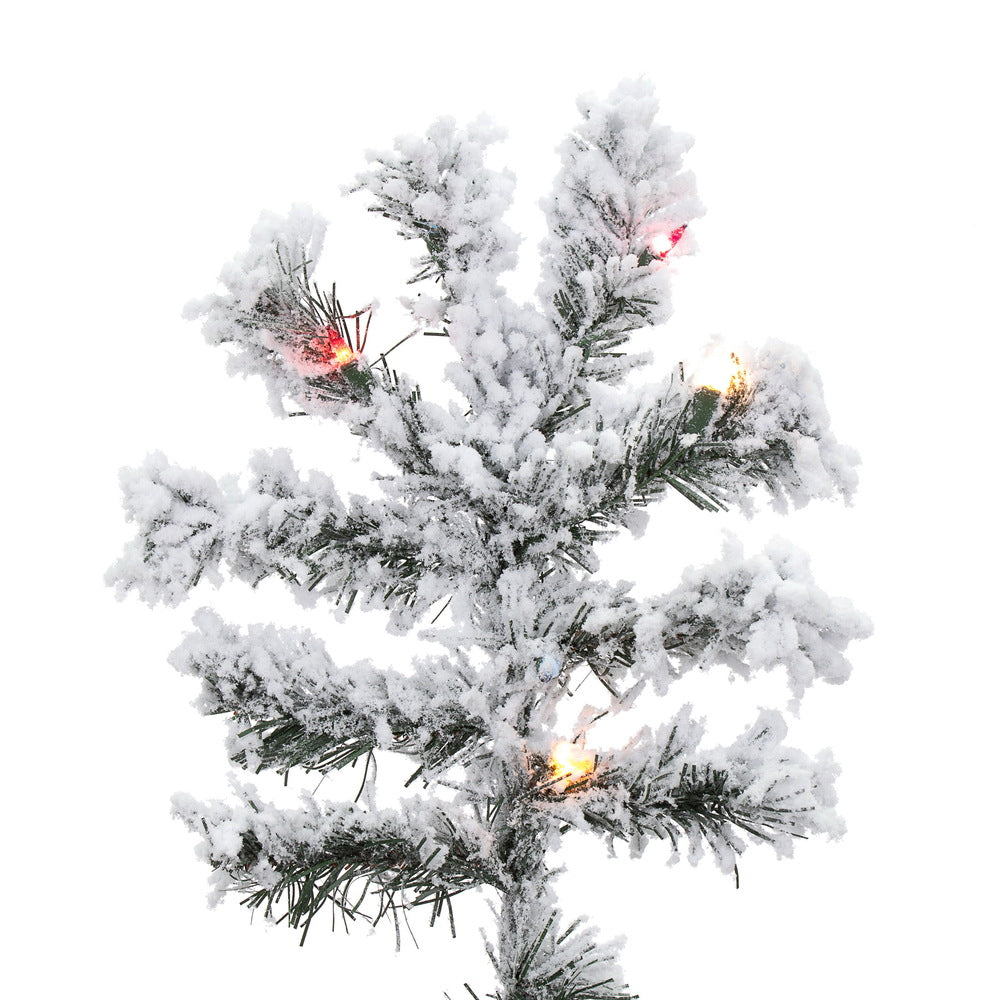 Vickerman 9' Flocked Alaskan Pine Artificial Christmas Tree Multi-Colored Dura-Lit lights