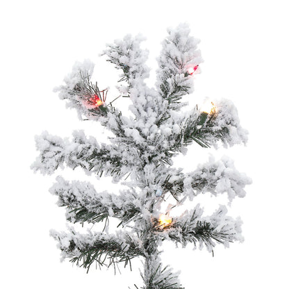 Vickerman 9' Flocked Alaskan Pine Artificial Christmas Tree Multi-Colored Dura-Lit lights