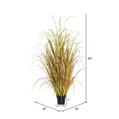 Vickerman 36"  PVC Artificial Potted Mixed Brown Grass.