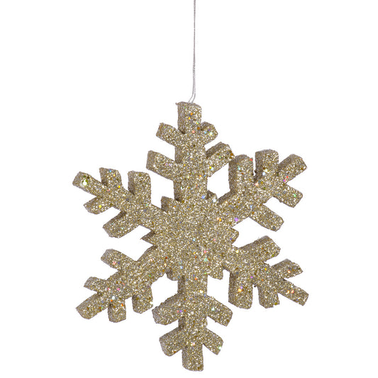 Vickerman 12" Champagne Glitter Snowflake Christmas Ornament