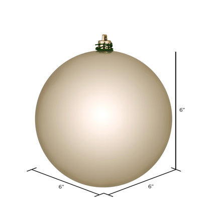 Vickerman 6" Oat Shiny Ball Ornament 4 per Bag