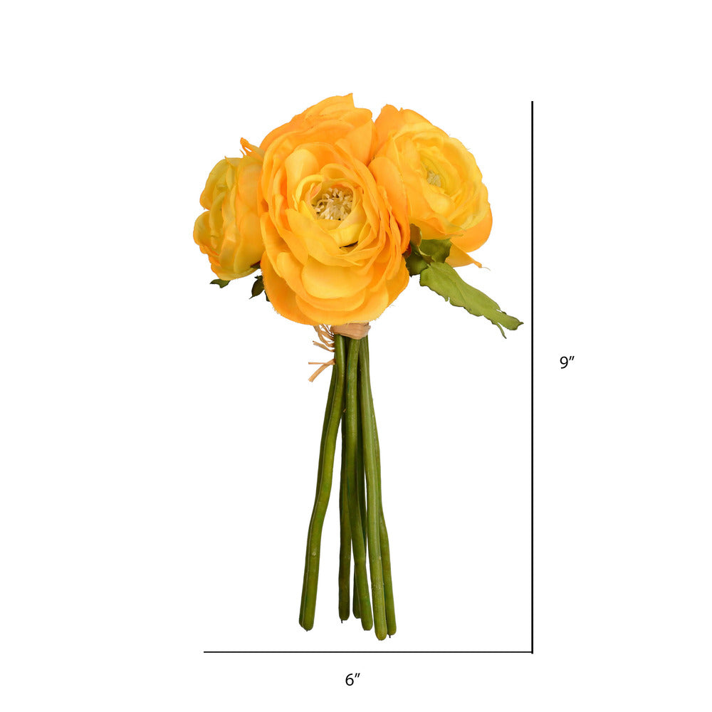Vickerman 9" Artificial Mini Yellow Ranunculus Spray. Includes 3 sprays per pack.