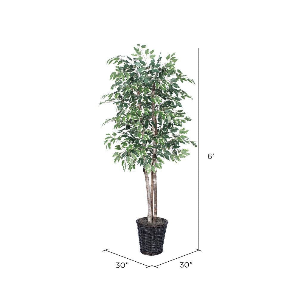 Vickerman 6' Artificial Variegated Deluxe Rattan Basket.