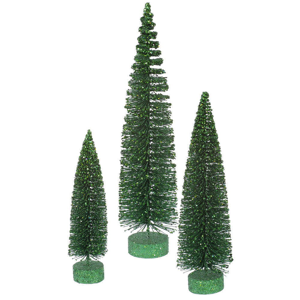 Vickerman 12"/16"/20" Emerald Glitter OvalArtificial Christmas Tree Unlit