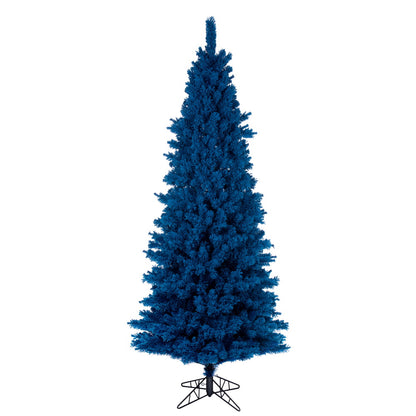 Vickerman 7.5' x 40" Flocked Turquoise Fir Artificial Unlit Slim Christmas Tree.