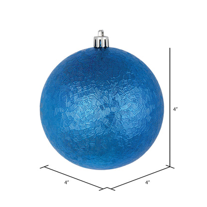 Vickerman 4" Blue Brushed Ball Ornament 6 per Bag