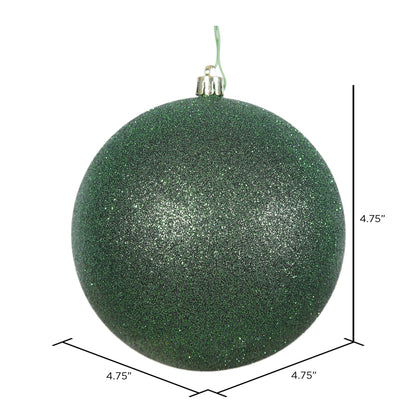 Vickerman 4.75" Emerald Glitter Ball Ornament 4 per Bag