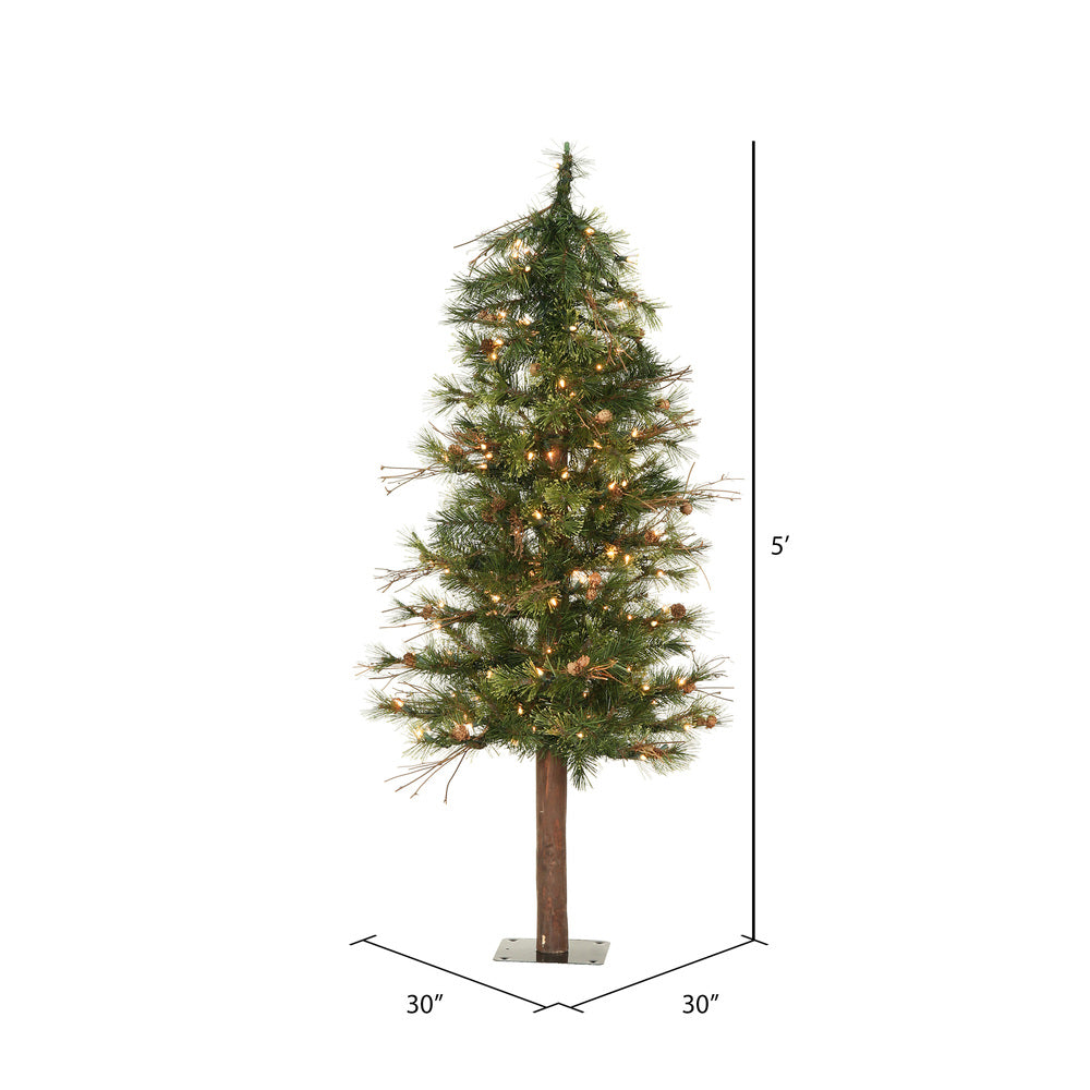 Vickerman 5' Mixed Country Alpine Artificial Christmas Tree Clear Dura-Lit® Mini Lights
