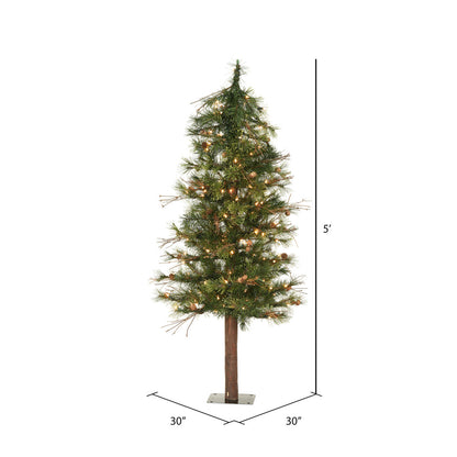 Vickerman 5' Mixed Country Alpine Artificial Christmas Tree Clear Dura-Lit® Mini Lights