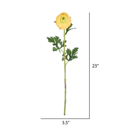 Vickerman 23" Artificial Yellow Ranunculus Stem Set of 4