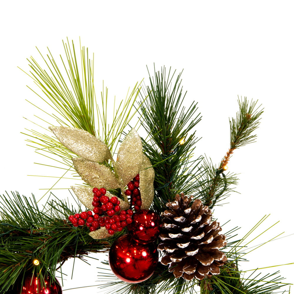 Vickerman 24" Artificial Christmas Wreath Battery Operated Warm White Lights