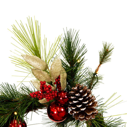 Vickerman 24" Artificial Christmas Wreath Battery Operated Warm White Lights