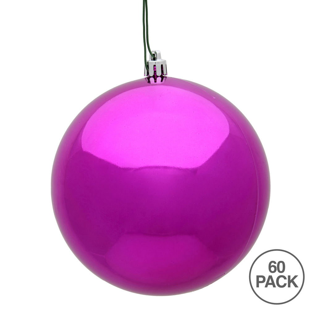 Vickerman 2.4" Fuchsia Shiny Ball Ornament 60 per Box