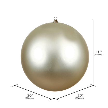 Vickerman 20" Giant Matte Champagne Ball Christmas Ornament UV Resistant