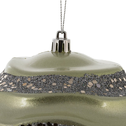 Vickerman 6" Limestone Candy Glitter Wave Ball