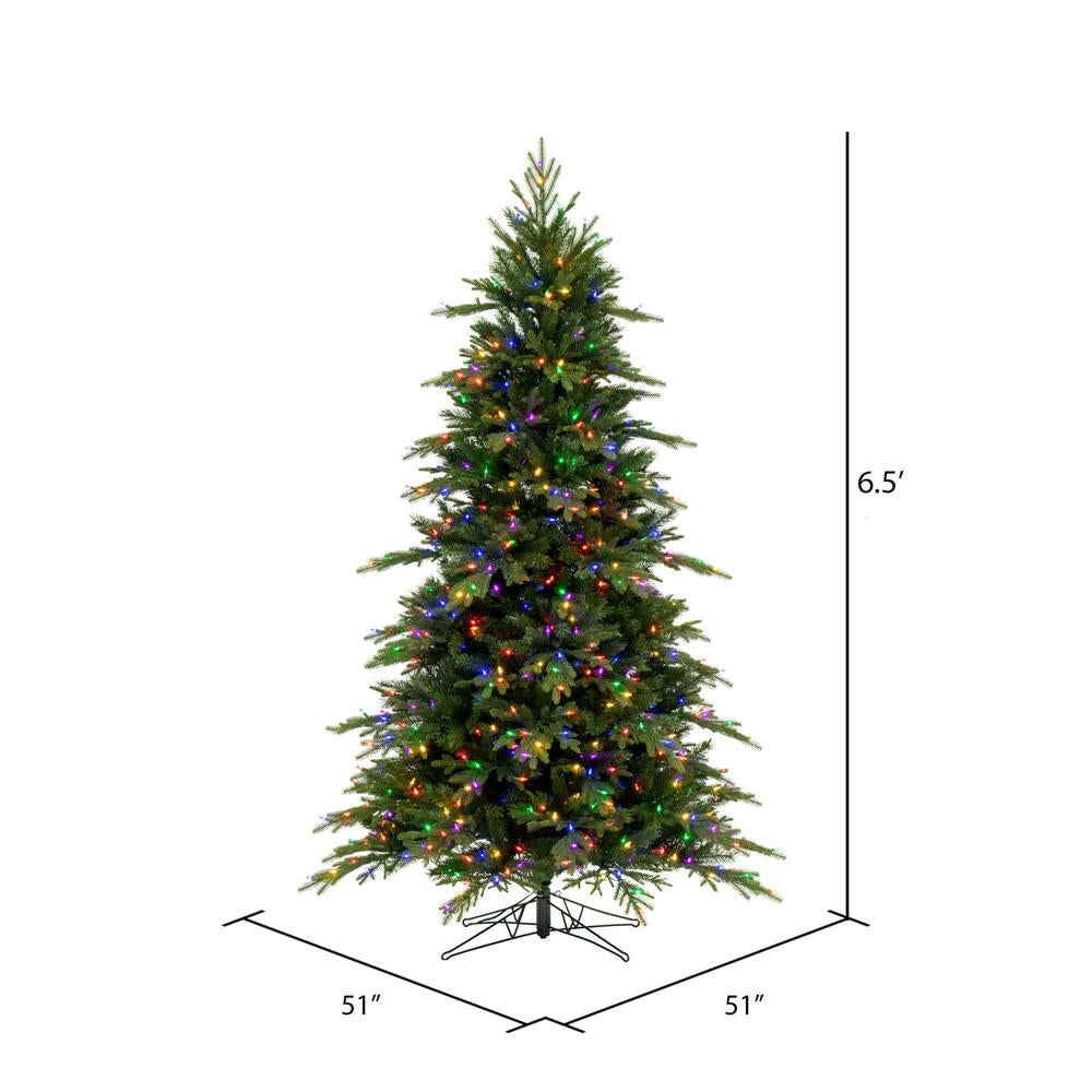 Vickerman 6.5' x 51" Kingston Fraser Fir Artificial Christmas Tree LED Multi-Colored Lights